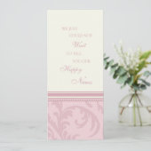 Roze Crème Trouwkaart Kaarten voor Elopement Aanko (Staand voorkant)