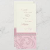 Roze Crème Trouwkaart Kaarten voor Elopement Aanko (Voorkant / Achterkant)