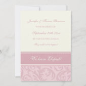 Roze Crème Trouwkaart Kaarten voor Elopement Aanko (Achterkant)