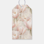 Roze Crème Tulpen Bloemen Cadeaulabel (Achterkant)