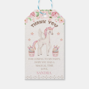 Roze crème Unicorn Magical Day 1st Birthday Cadeaulabel