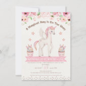 Roze crème Unicorn Magical Day 1st Birthday Kaart (Voorkant)