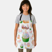 Roze crème Waterverf Baking Cupcake Unicorn Schort (Insitu)