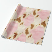 Roze crème wit bruin Koeienhuid Cadeaupapier (Uitgerold)