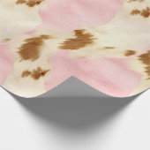 Roze crème wit bruin Koeienhuid Cadeaupapier (Hoek)