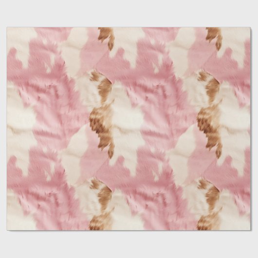Roze crème wit dier cadeaupapier (Vlak)