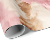 Roze crème wit dier cadeaupapier (Rol Hoek)
