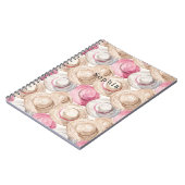 Roze Crème Witte Strohoeden Notitieboek (Linkerzijde)