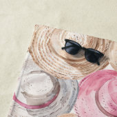 Roze Crème Witte Strooien Haten Strandlaken (In situ)