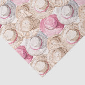 Roze Crème Witte Strooien Hoeden Verjaardag Tissuepapier (Detail)