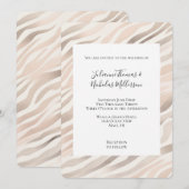 Roze Crème Zebra Animal Print Wedding Kaart (Voorkant / Achterkant)
