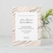 Roze Crème Zebra Animal Print Wedding Kaart (Staand voorkant)