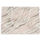 Roze Crème Zebra Dier Verjaardag Groot Cadeauzakje (Voorkant)