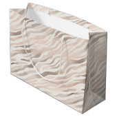 Roze Crème Zebra Dier Verjaardag Groot Cadeauzakje (Achterkant Gekanteld)