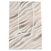 Roze Crème Zebra Dier Verjaardag Medium Cadeauzakje (Achterkant)