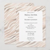Roze Crème Zebra Dierenprint Bruidsdouche Kaart (Voorkant / Achterkant)