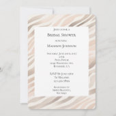 Roze Crème Zebra Dierenprint Bruidsdouche Kaart (Voorkant)