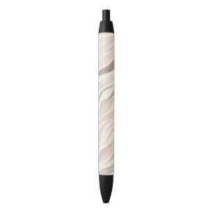 Roze Crème Zebra Dierenprint Zwarte Inkt Pen