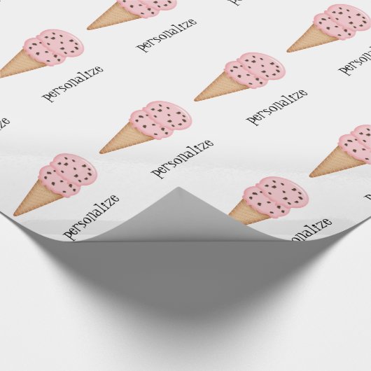 Roze crèmeconen personaliseren verpakkingspapier cadeaupapier (Hoek)