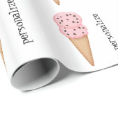 Roze crèmeconen personaliseren verpakkingspapier cadeaupapier (Rol Hoek)