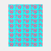 Roze crèmedonuts fleece deken (Voorkant)