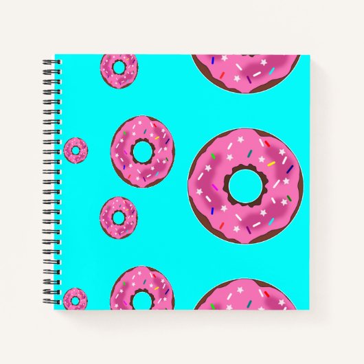 Roze crèmedonuts notitieboek (Voorkant)
