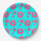 Roze crèmedonuts papieren bordje (Voorkant)