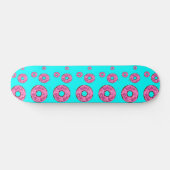 Roze crèmedonuts persoonlijk skateboard (Horizontaal)