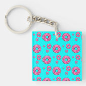 Roze crèmedonuts sleutelhanger (voorkant)
