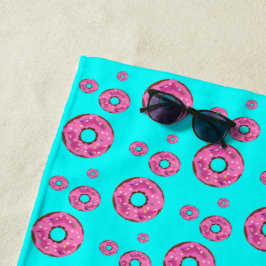 Roze crèmedonuts strandlaken