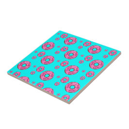 Roze crèmedonuts tegeltje