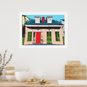 Roze Creole Cottage Poster (Keuken)
