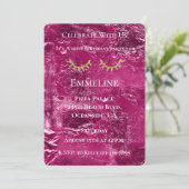 Roze Crinkle Glitzy Gold Glitter Wimpers Kaart (Staand voorkant)