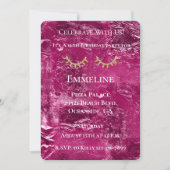 Roze Crinkle Glitzy Gold Glitter Wimpers Kaart (Voorkant)