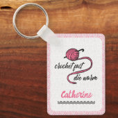 Roze Crochet Fast, Die Warm Sleutelhanger (Voorkant)
