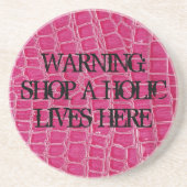 Roze Crocodile Croc Skin Leather Onderzetters (Voorkant)