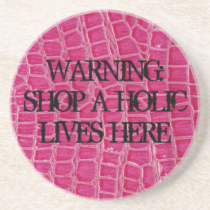 Roze Crocodile Croc Skin Leather Onderzetters