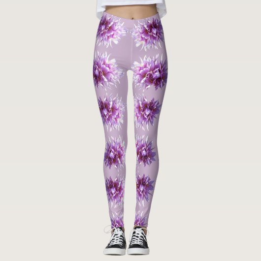 Roze Crocus Flowers Blossom Leggings (Voorkant)