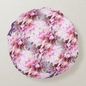 Roze Crocus Flowers Bouquet Rond Kussen (Achterkant)