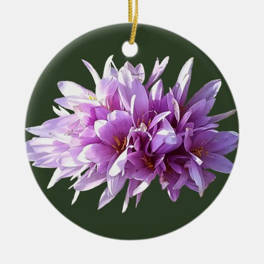 Roze Crocus Flowers Keramisch Ornament (Voorkant)