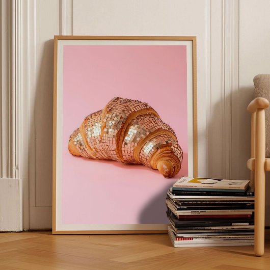 Roze Croissant Print Eclectische Print Maximalisti