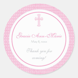Roze Cross Address Label/Favor Sticker