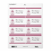 Roze Cross Bijbel Label (Full Sheet)