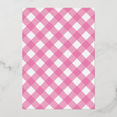 roze cross script foto meisje doop Folie Uitnodiging (Achterkant)