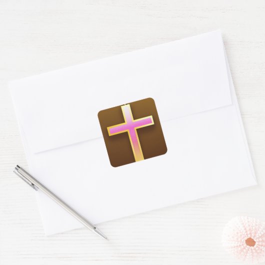 Roze Cross Sticker (Envelop)