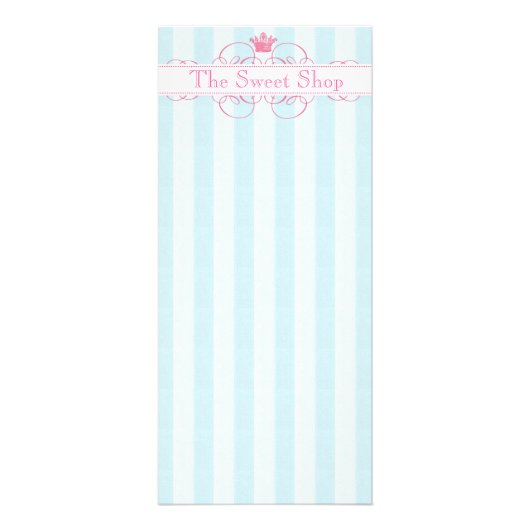Roze Crown Sweet Shop Rack-kaarten Reclamekaart (Voorkant)