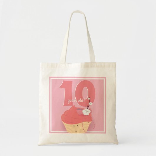 Roze crupcake Birthday | Basis-Tas Tote Bag (Voorkant)