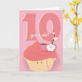 Roze crupcake Birthday | Birthday Kaart (Gele Bloem)