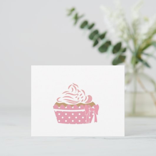 Roze crupcake Birthday Briefkaart (Staand voorkant)