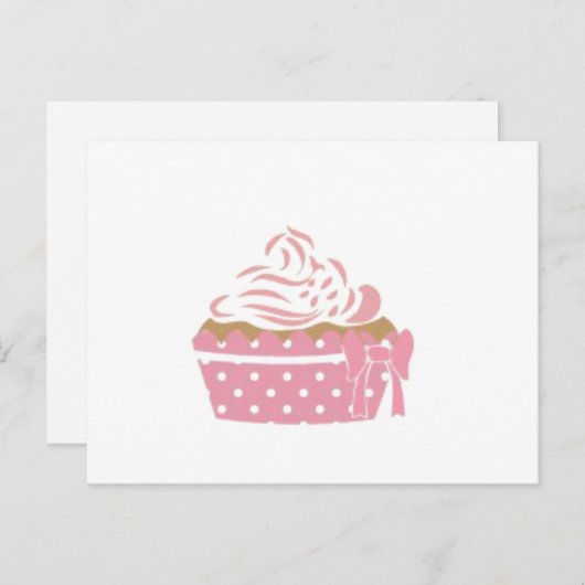 Roze crupcake Birthday Briefkaart (Voorkant / Achterkant)